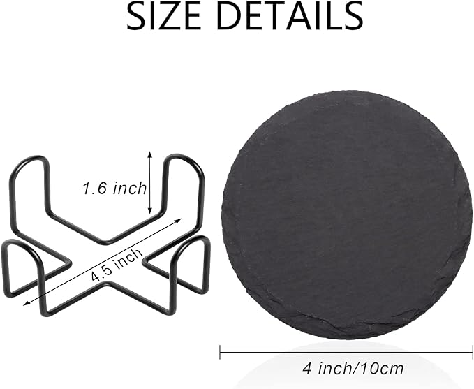 Circle Slate Coasters - Set of 4