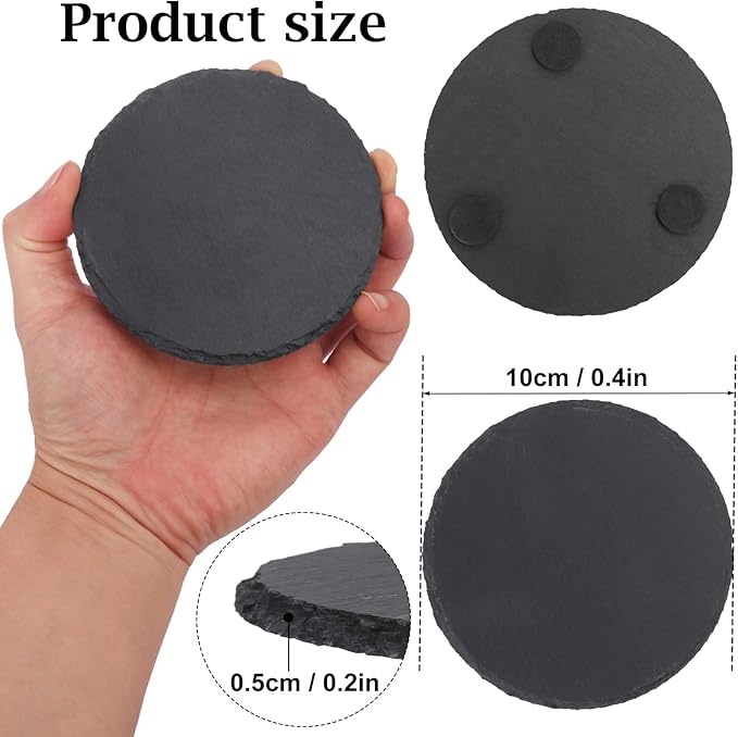 Circle Slate Coasters - Set of 4