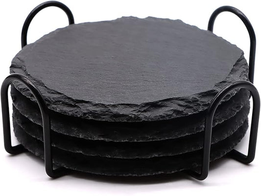Circle Slate Coasters - Set of 4