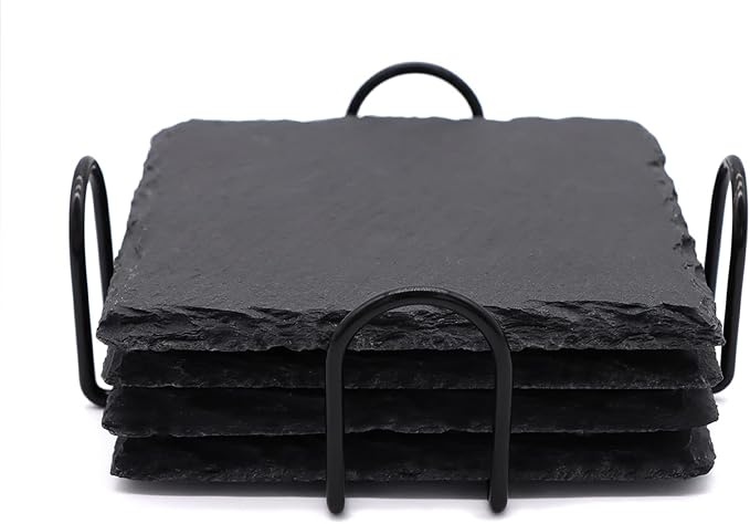 Square Slate Coasters - Set of 4