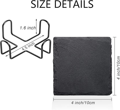 Square Slate Coasters - Set of 4